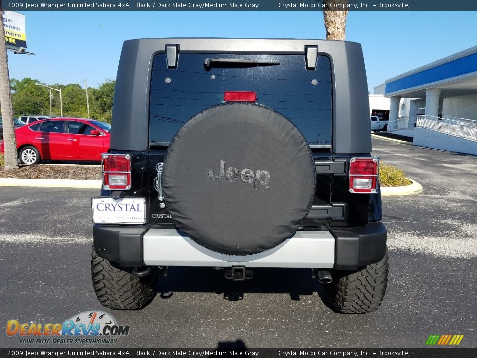 2009 Jeep Wrangler Unlimited Sahara 4x4 Black / Dark Slate Gray/Medium Slate Gray Photo #4
