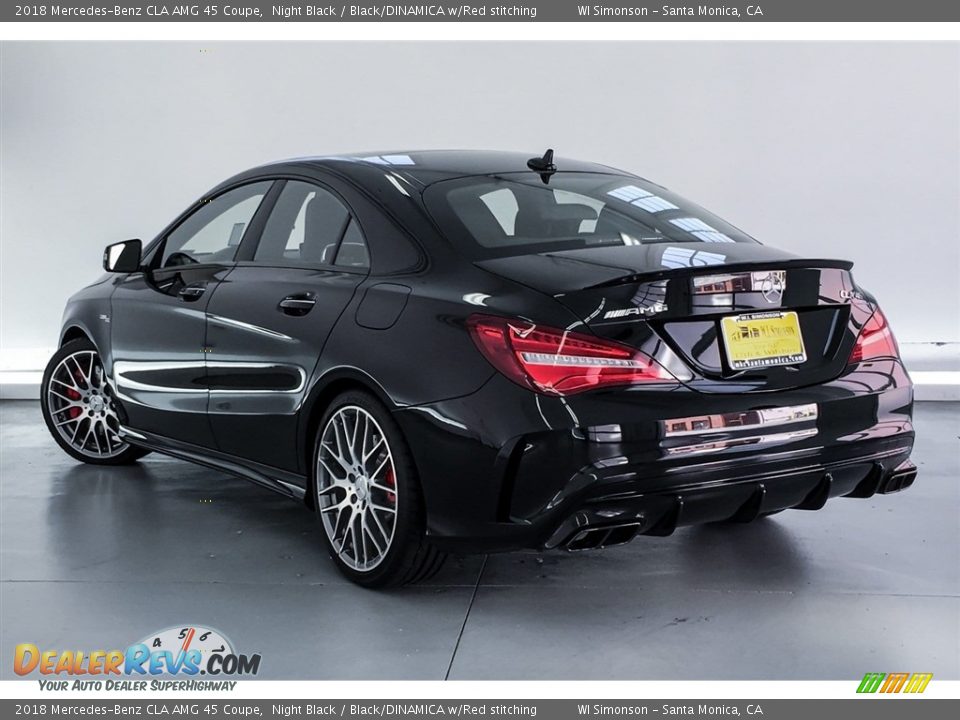 2018 Mercedes-Benz CLA AMG 45 Coupe Night Black / Black/DINAMICA w/Red stitching Photo #2