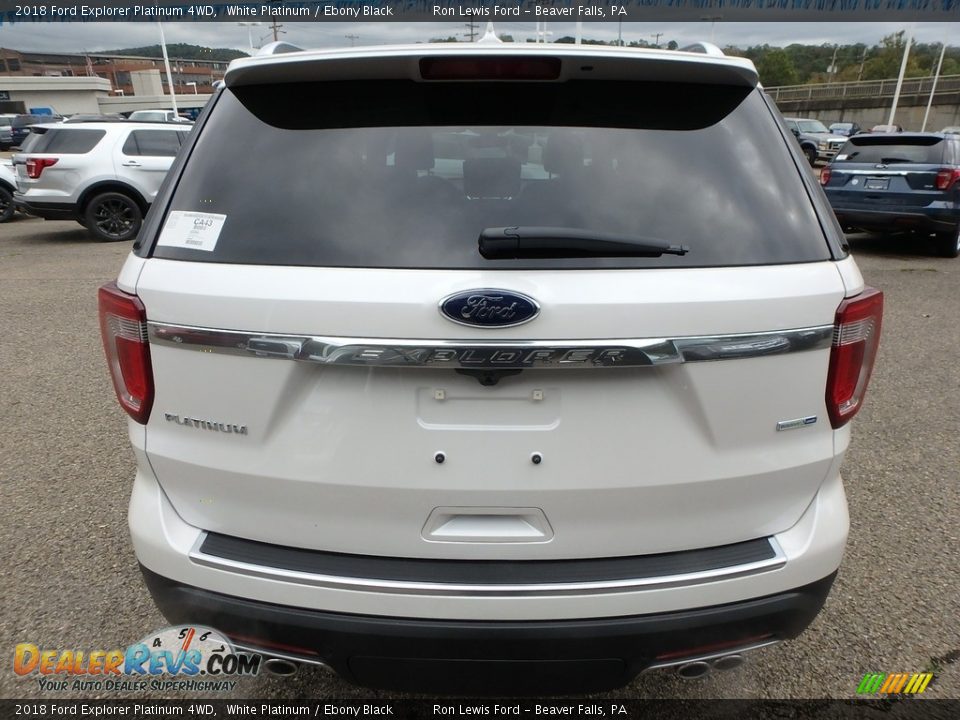 2018 Ford Explorer Platinum 4WD White Platinum / Ebony Black Photo #3