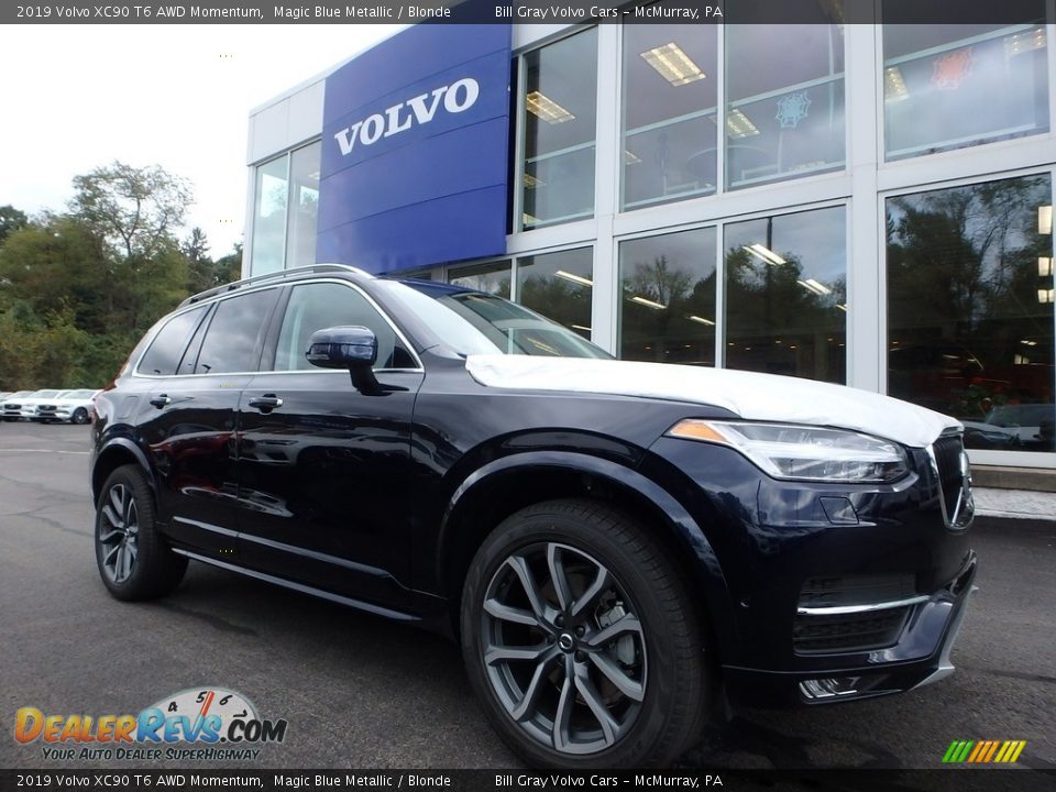 2019 Volvo XC90 T6 AWD Momentum Magic Blue Metallic / Blonde Photo #1
