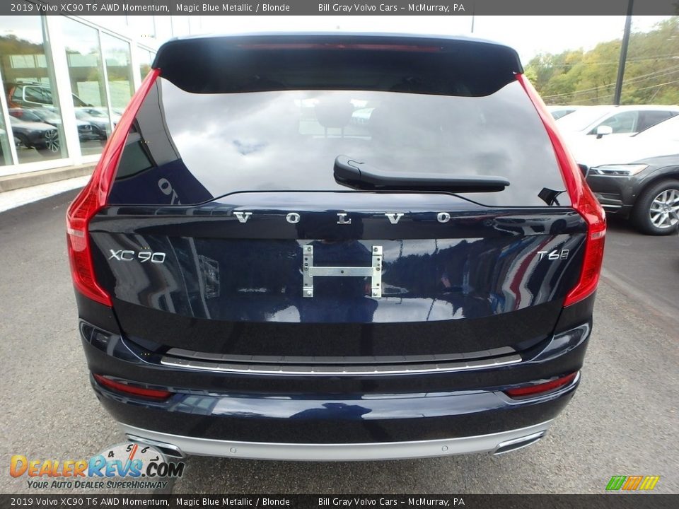 2019 Volvo XC90 T6 AWD Momentum Magic Blue Metallic / Blonde Photo #3