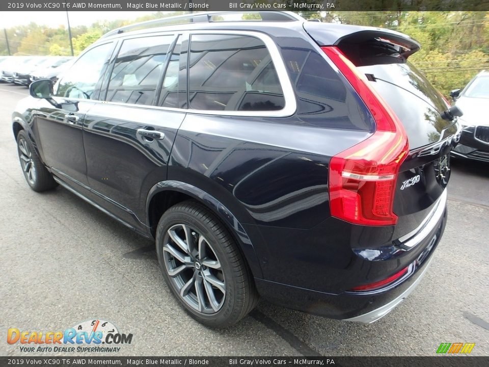 2019 Volvo XC90 T6 AWD Momentum Magic Blue Metallic / Blonde Photo #4