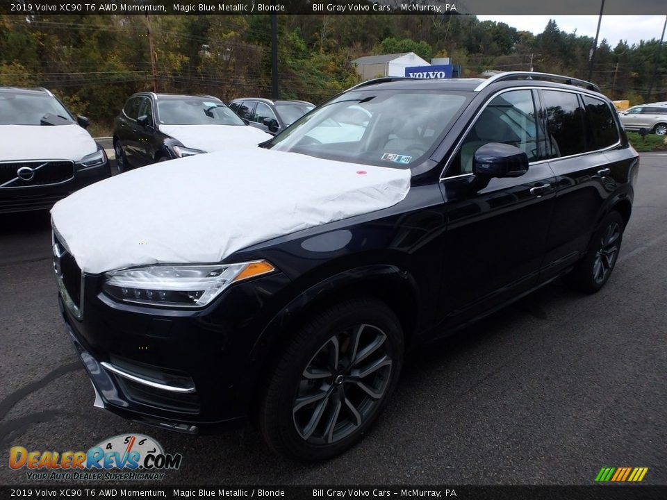 2019 Volvo XC90 T6 AWD Momentum Magic Blue Metallic / Blonde Photo #5