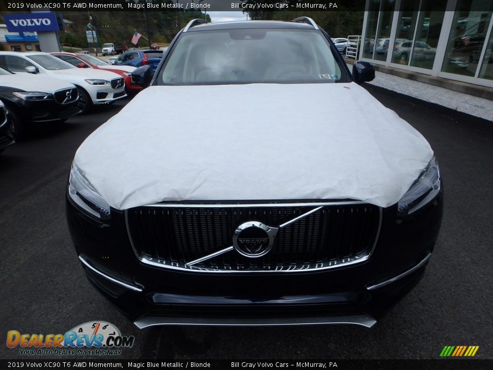 2019 Volvo XC90 T6 AWD Momentum Magic Blue Metallic / Blonde Photo #6