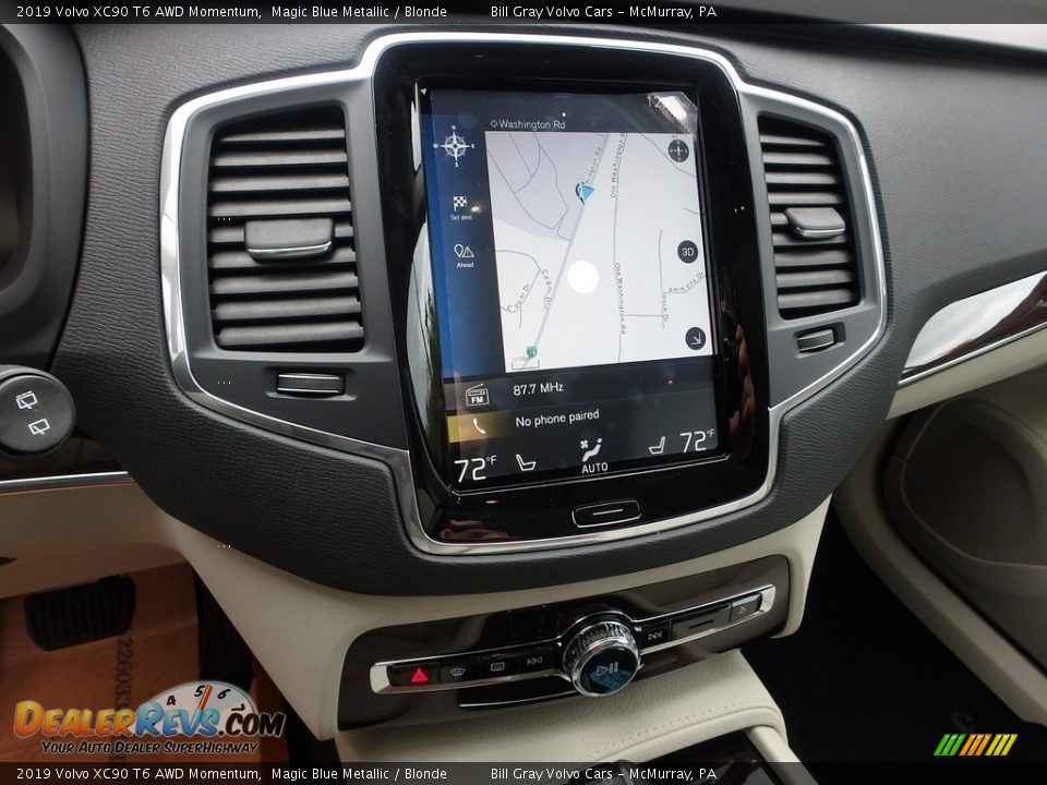 2019 Volvo XC90 T6 AWD Momentum Magic Blue Metallic / Blonde Photo #14