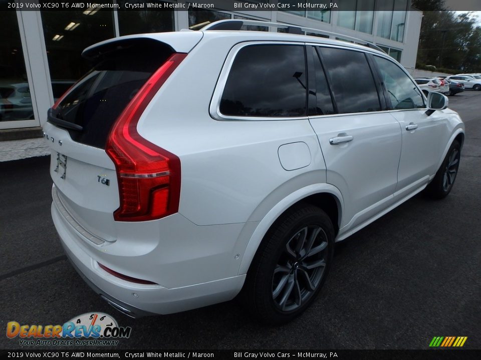 2019 Volvo XC90 T6 AWD Momentum Crystal White Metallic / Maroon Photo #2