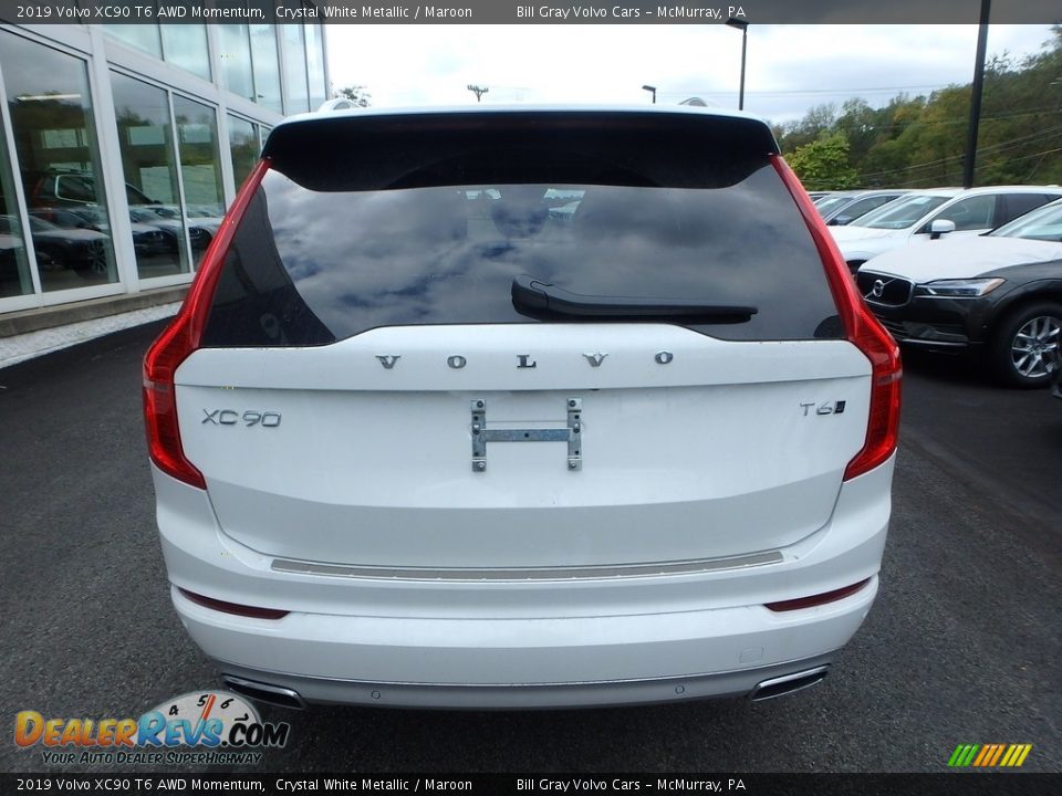 2019 Volvo XC90 T6 AWD Momentum Crystal White Metallic / Maroon Photo #3