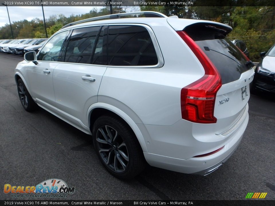 2019 Volvo XC90 T6 AWD Momentum Crystal White Metallic / Maroon Photo #4