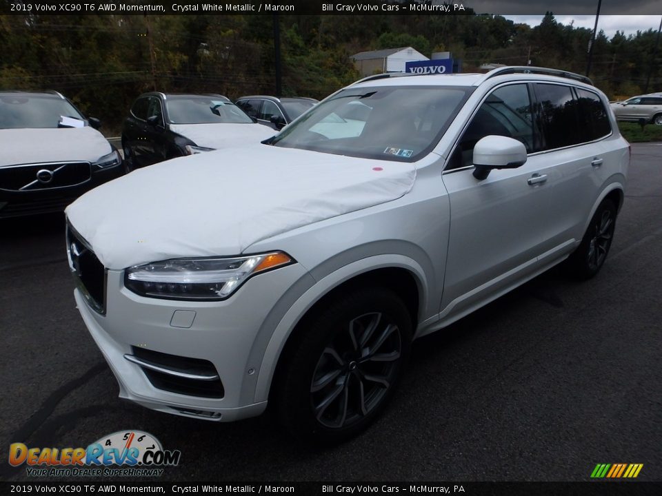 2019 Volvo XC90 T6 AWD Momentum Crystal White Metallic / Maroon Photo #5