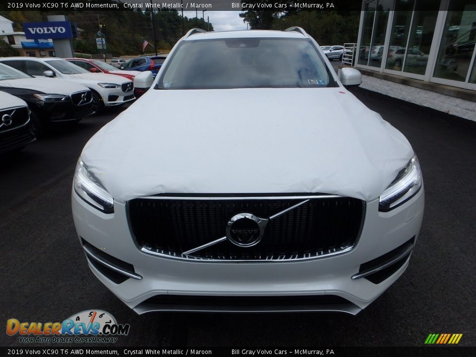 2019 Volvo XC90 T6 AWD Momentum Crystal White Metallic / Maroon Photo #6