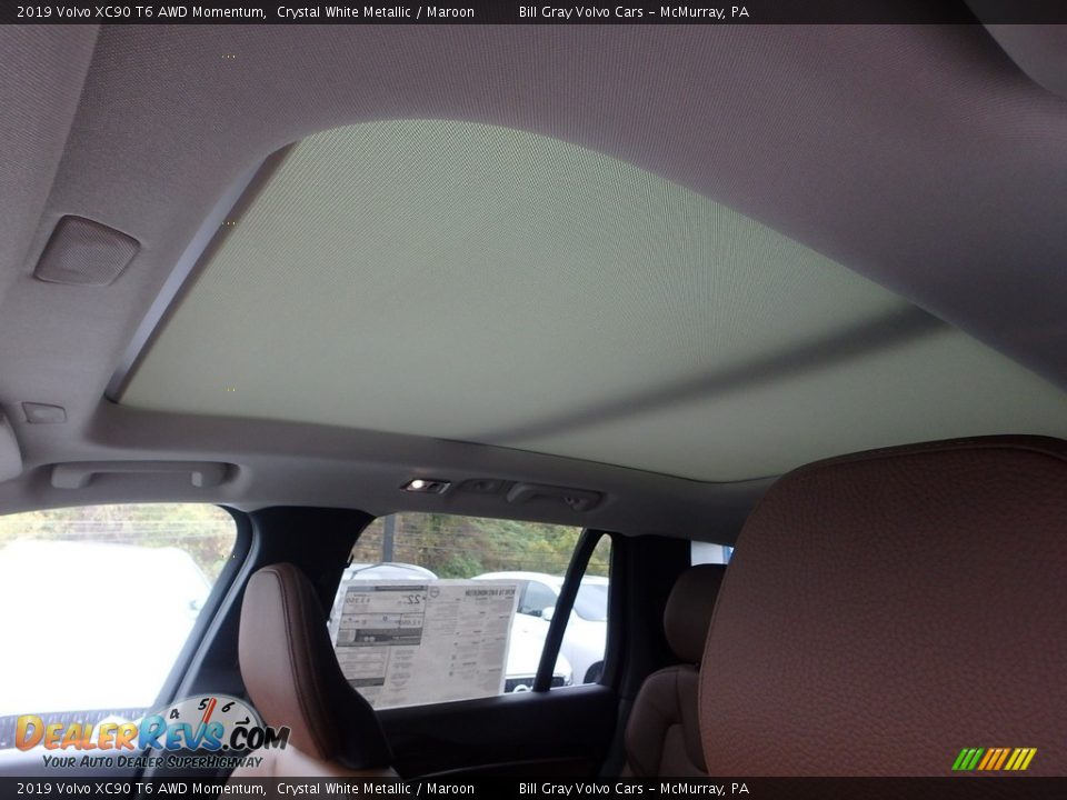 2019 Volvo XC90 T6 AWD Momentum Crystal White Metallic / Maroon Photo #13