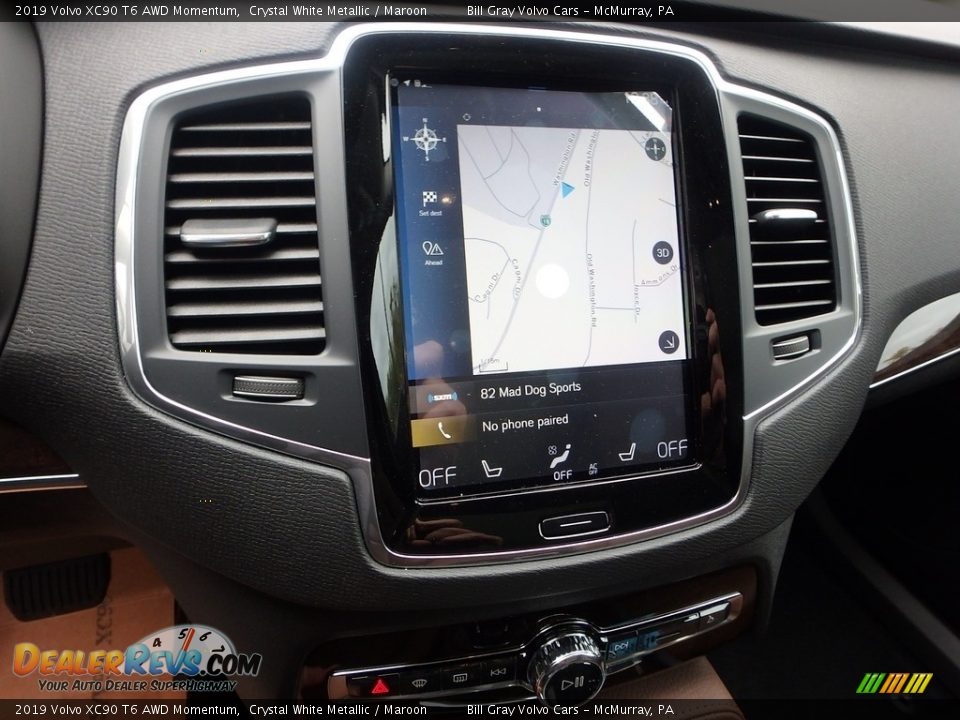 2019 Volvo XC90 T6 AWD Momentum Crystal White Metallic / Maroon Photo #14