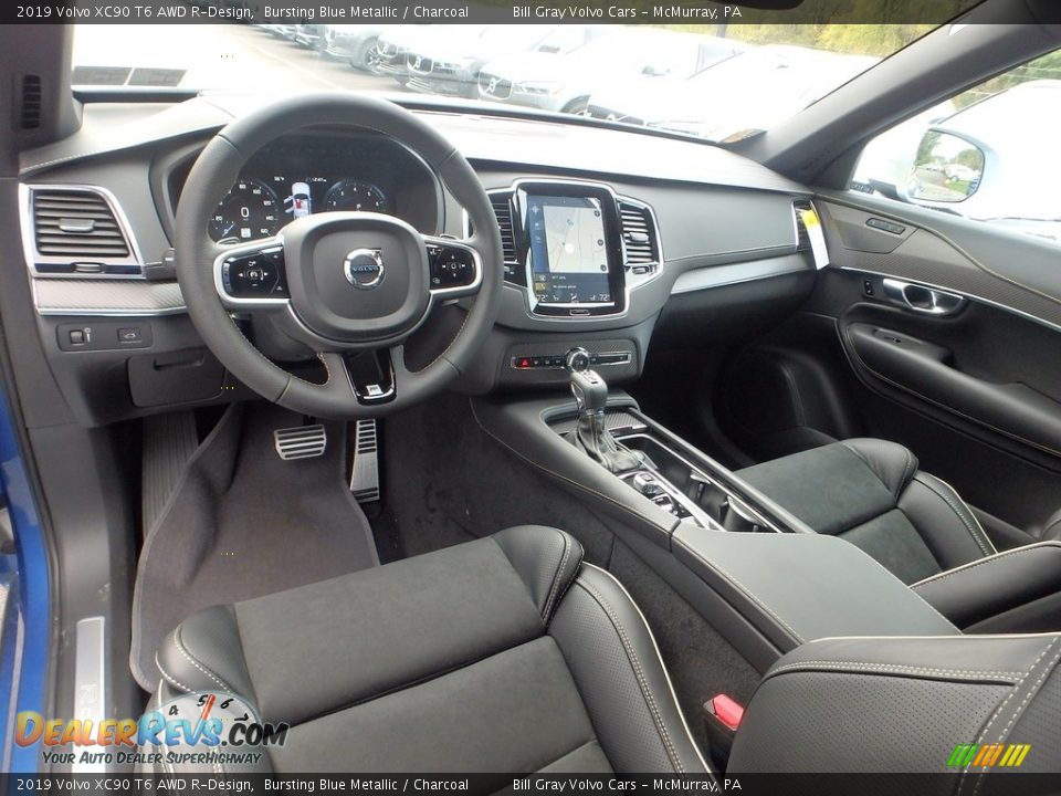 2019 Volvo XC90 T6 AWD R-Design Bursting Blue Metallic / Charcoal Photo #10