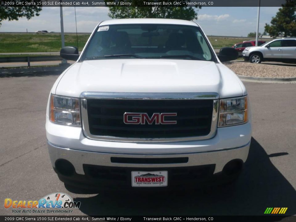 2009 GMC Sierra 1500 SLE Extended Cab 4x4 Summit White / Ebony Photo #2