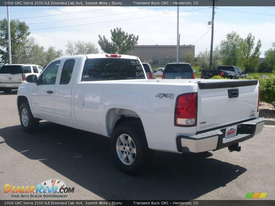 2009 GMC Sierra 1500 SLE Extended Cab 4x4 Summit White / Ebony Photo #4