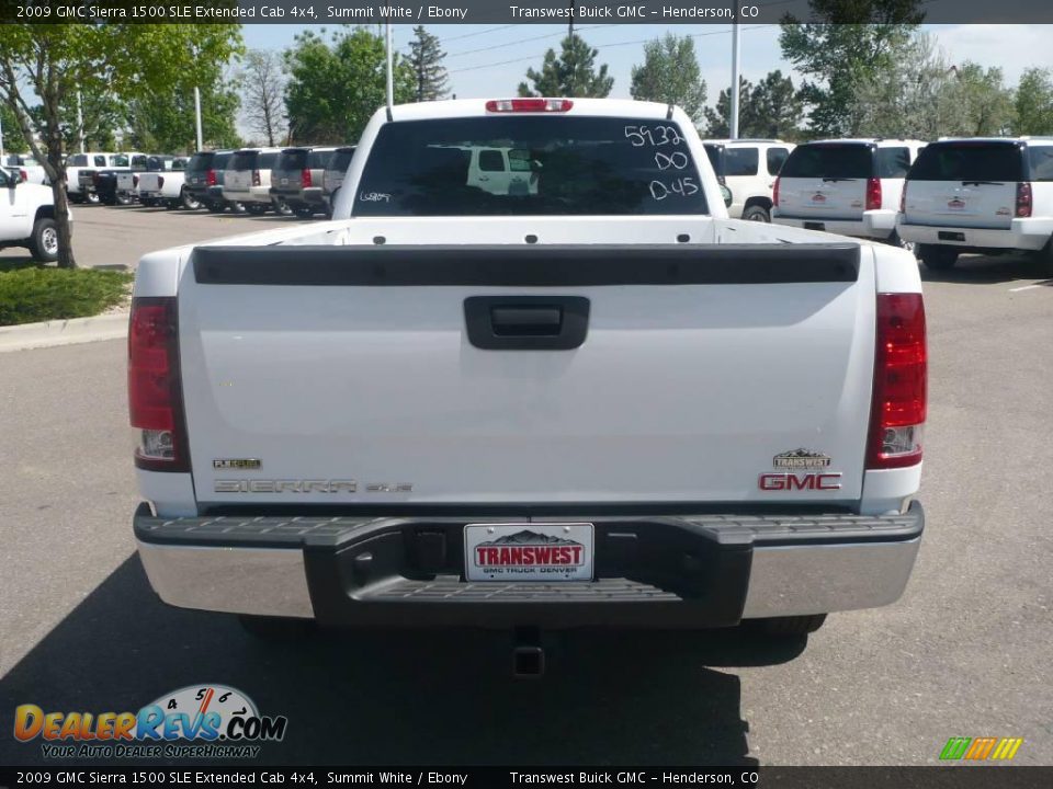2009 GMC Sierra 1500 SLE Extended Cab 4x4 Summit White / Ebony Photo #5