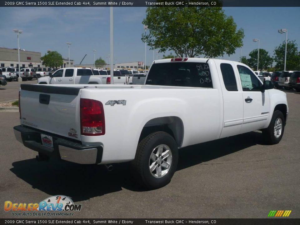 2009 GMC Sierra 1500 SLE Extended Cab 4x4 Summit White / Ebony Photo #6