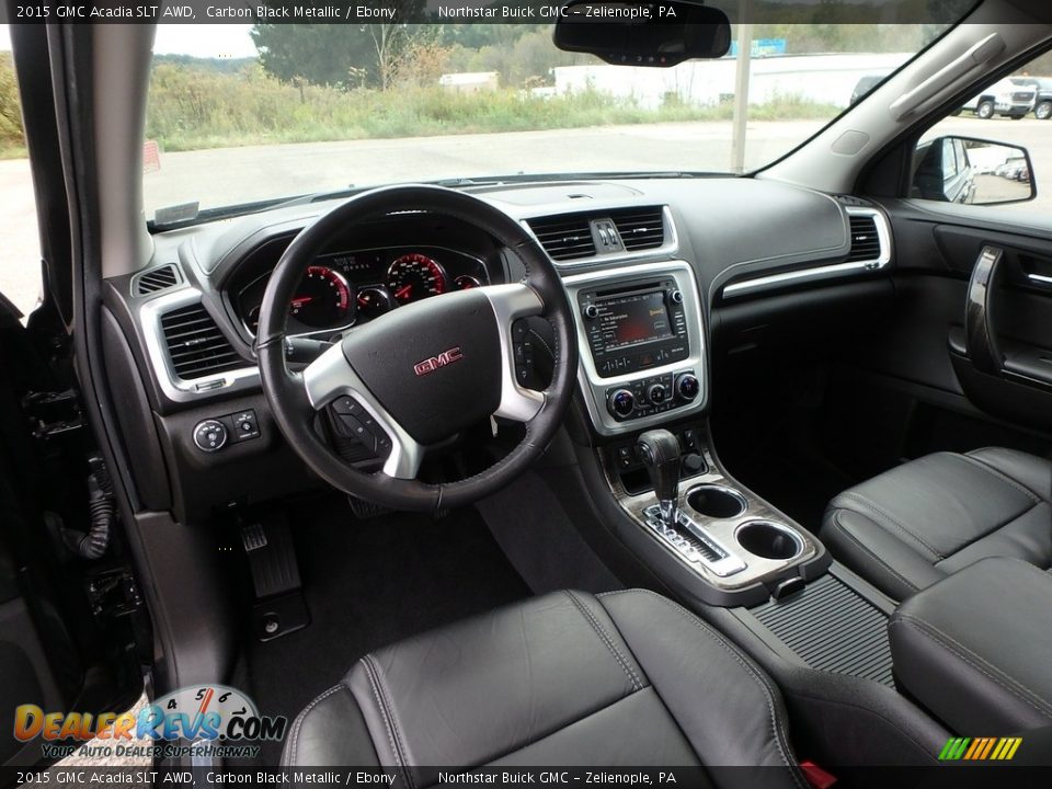 2015 GMC Acadia SLT AWD Carbon Black Metallic / Ebony Photo #17
