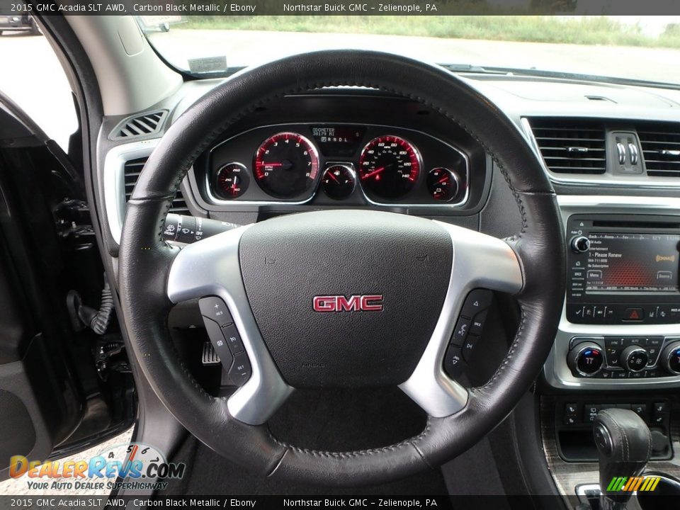 2015 GMC Acadia SLT AWD Carbon Black Metallic / Ebony Photo #24