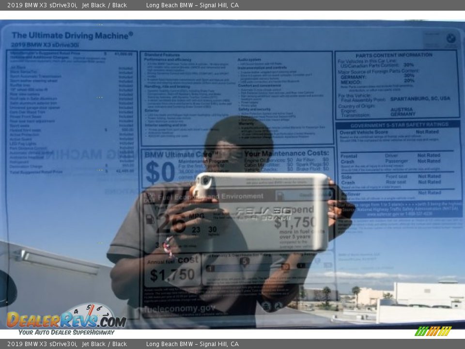 2019 BMW X3 sDrive30i Jet Black / Black Photo #10