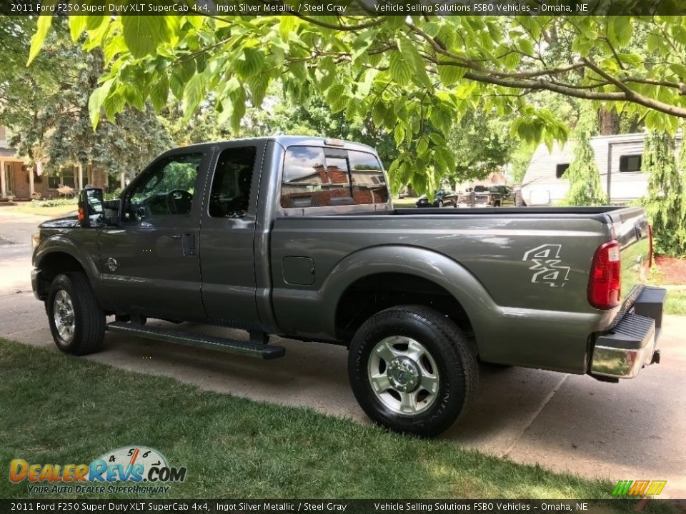 2011 Ford F250 Super Duty XLT SuperCab 4x4 Ingot Silver Metallic / Steel Gray Photo #6