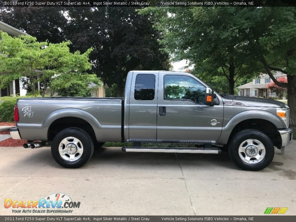 2011 Ford F250 Super Duty XLT SuperCab 4x4 Ingot Silver Metallic / Steel Gray Photo #9