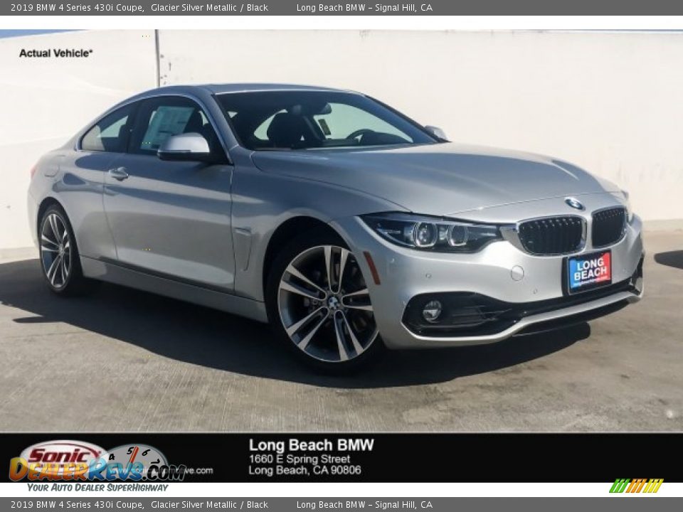 2019 BMW 4 Series 430i Coupe Glacier Silver Metallic / Black Photo #1
