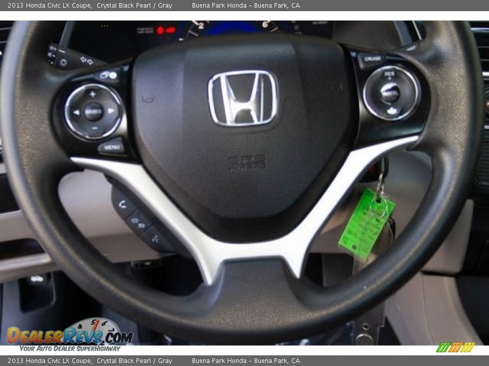 2013 Honda Civic LX Coupe Crystal Black Pearl / Gray Photo #14