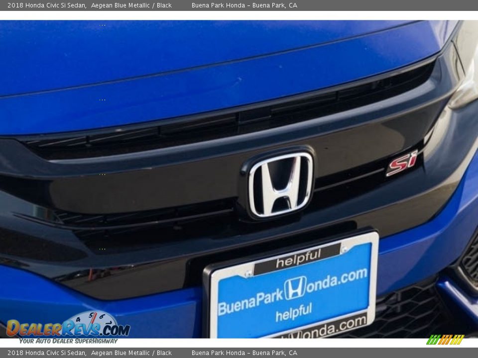 2018 Honda Civic Si Sedan Aegean Blue Metallic / Black Photo #4