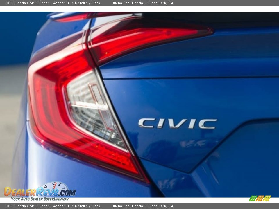 2018 Honda Civic Si Sedan Aegean Blue Metallic / Black Photo #7