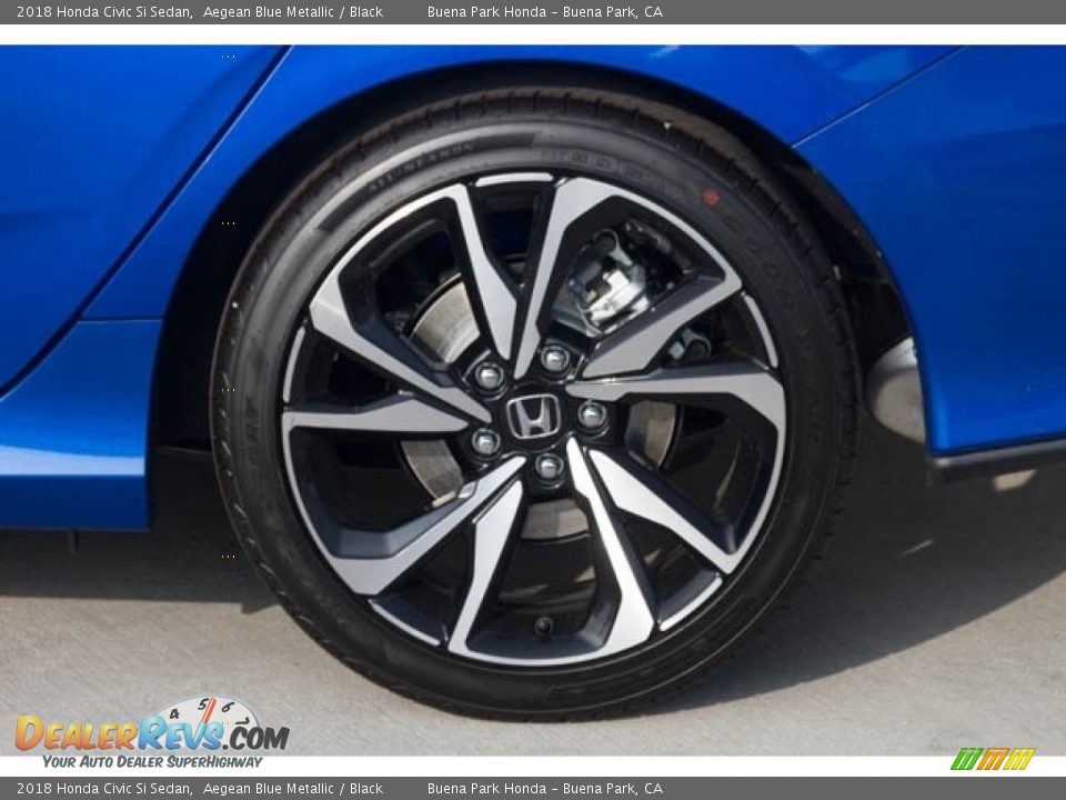 2018 Honda Civic Si Sedan Aegean Blue Metallic / Black Photo #13