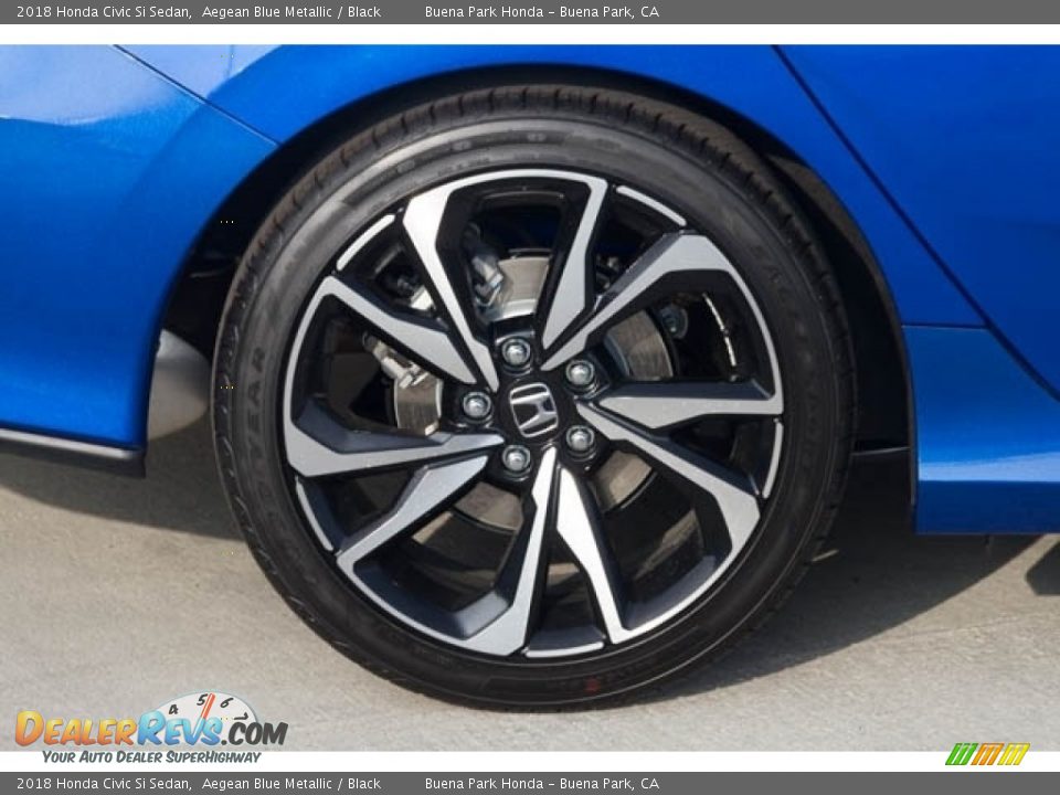 2018 Honda Civic Si Sedan Aegean Blue Metallic / Black Photo #14