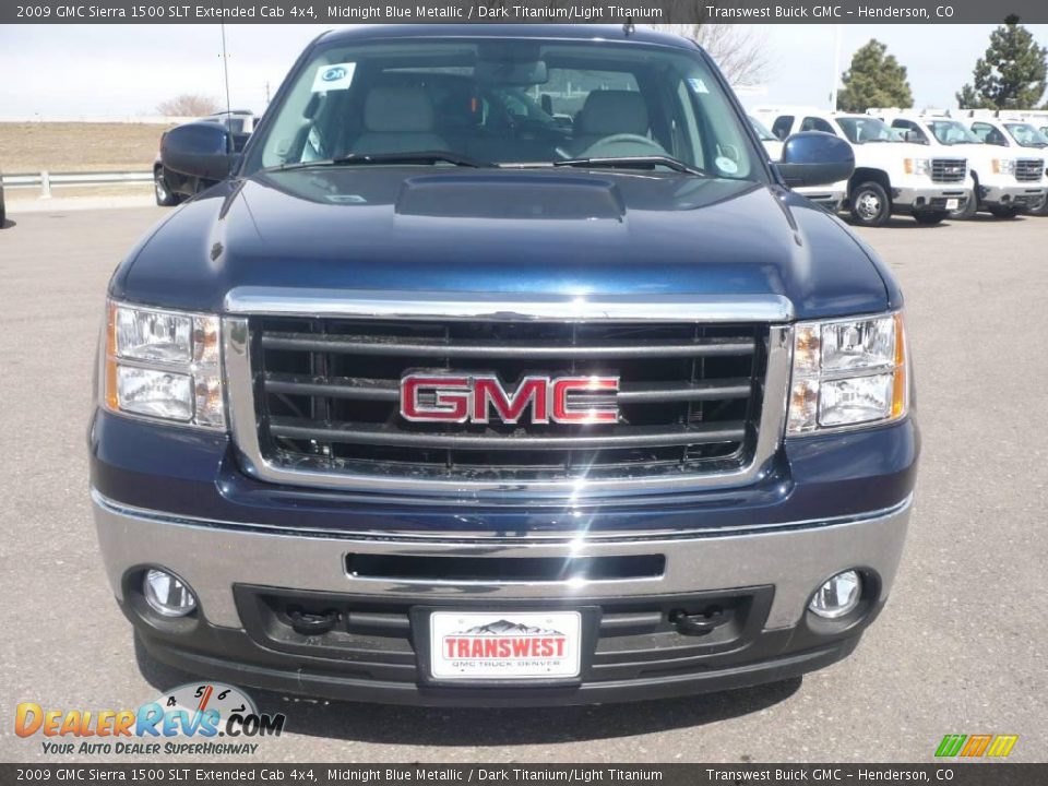 2009 GMC Sierra 1500 SLT Extended Cab 4x4 Midnight Blue Metallic / Dark Titanium/Light Titanium Photo #2