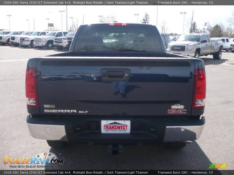 2009 GMC Sierra 1500 SLT Extended Cab 4x4 Midnight Blue Metallic / Dark Titanium/Light Titanium Photo #5