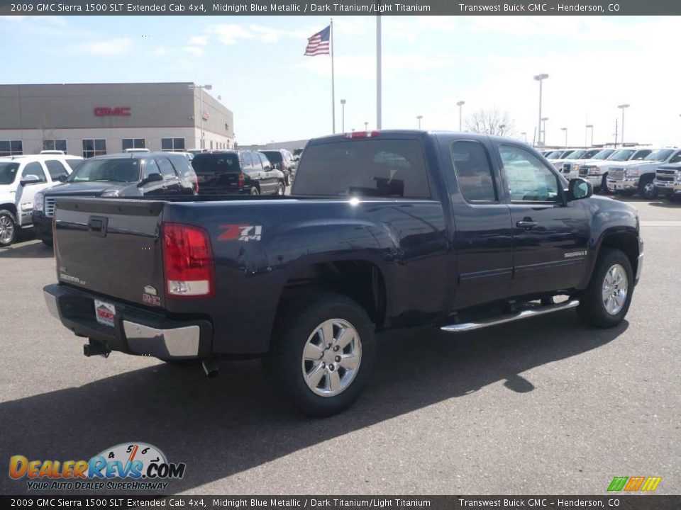 2009 GMC Sierra 1500 SLT Extended Cab 4x4 Midnight Blue Metallic / Dark Titanium/Light Titanium Photo #6