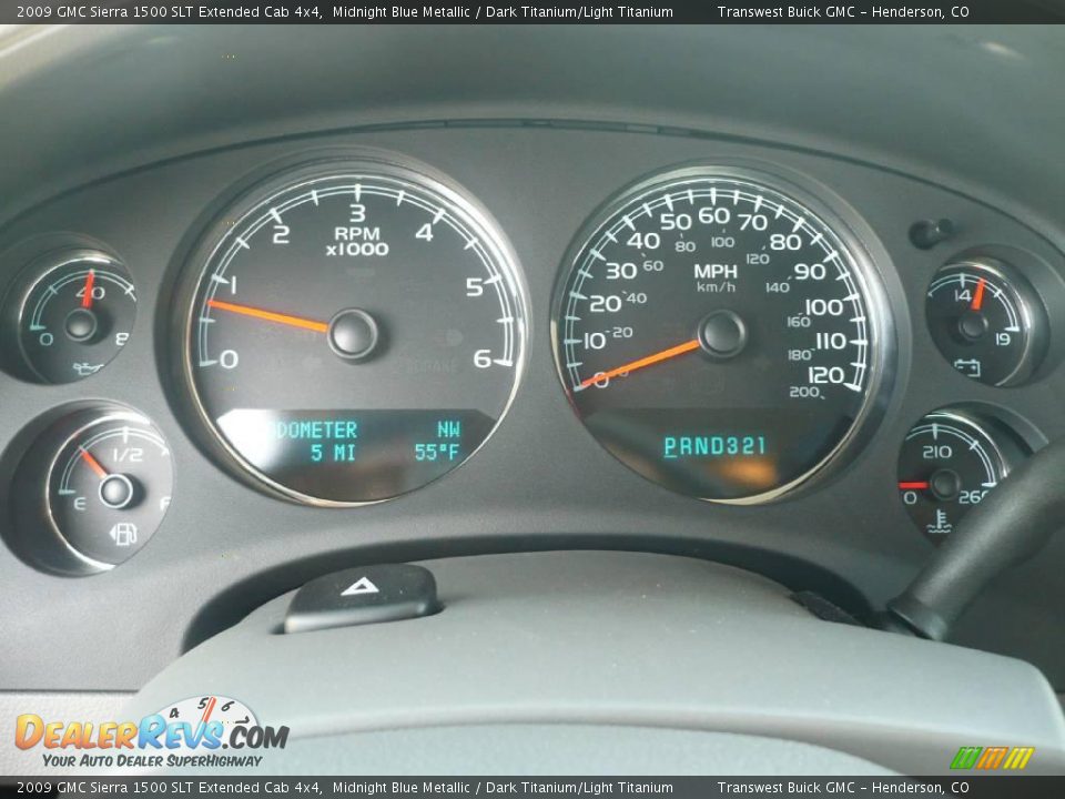 2009 GMC Sierra 1500 SLT Extended Cab 4x4 Midnight Blue Metallic / Dark Titanium/Light Titanium Photo #9
