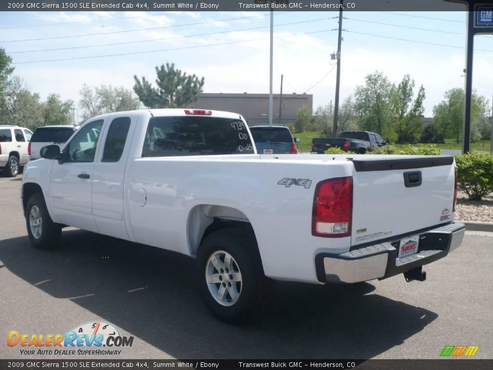 2009 GMC Sierra 1500 SLE Extended Cab 4x4 Summit White / Ebony Photo #4