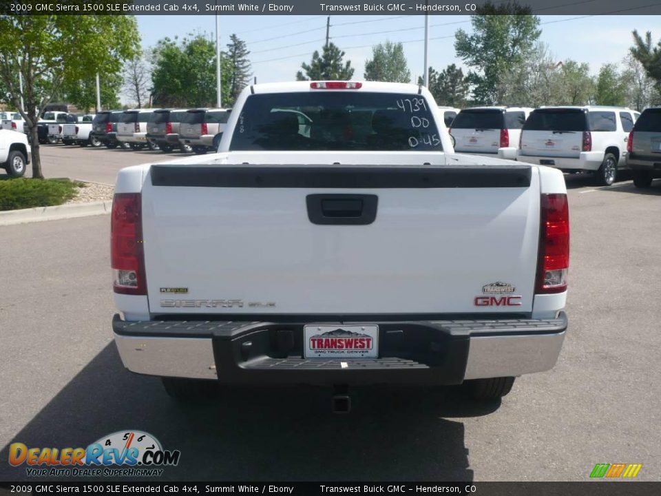 2009 GMC Sierra 1500 SLE Extended Cab 4x4 Summit White / Ebony Photo #5