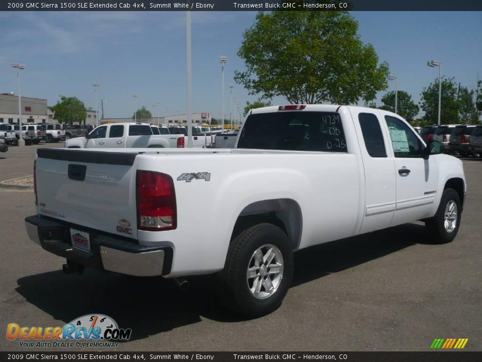 2009 GMC Sierra 1500 SLE Extended Cab 4x4 Summit White / Ebony Photo #6