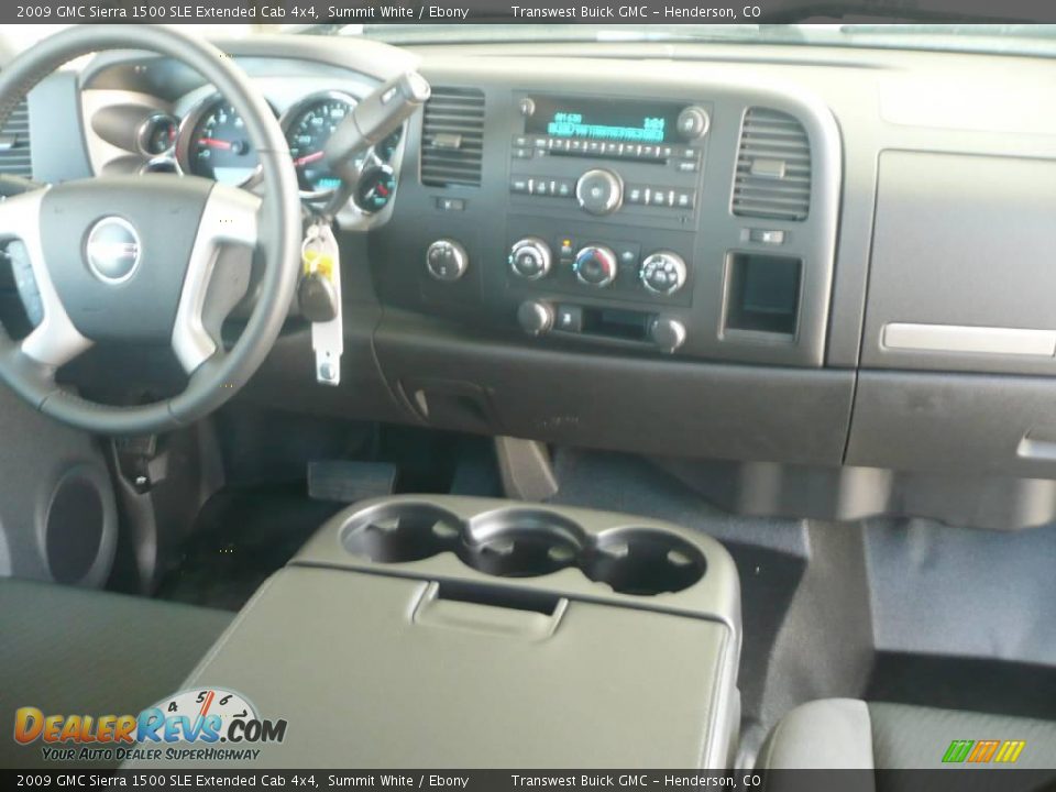 2009 GMC Sierra 1500 SLE Extended Cab 4x4 Summit White / Ebony Photo #8