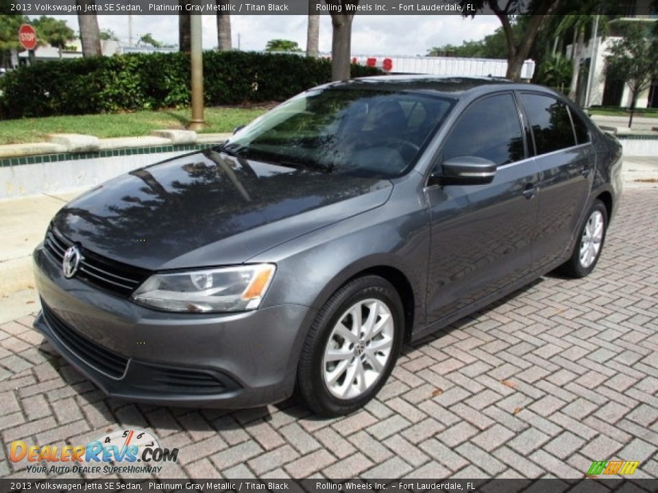 2013 Volkswagen Jetta SE Sedan Platinum Gray Metallic / Titan Black Photo #1