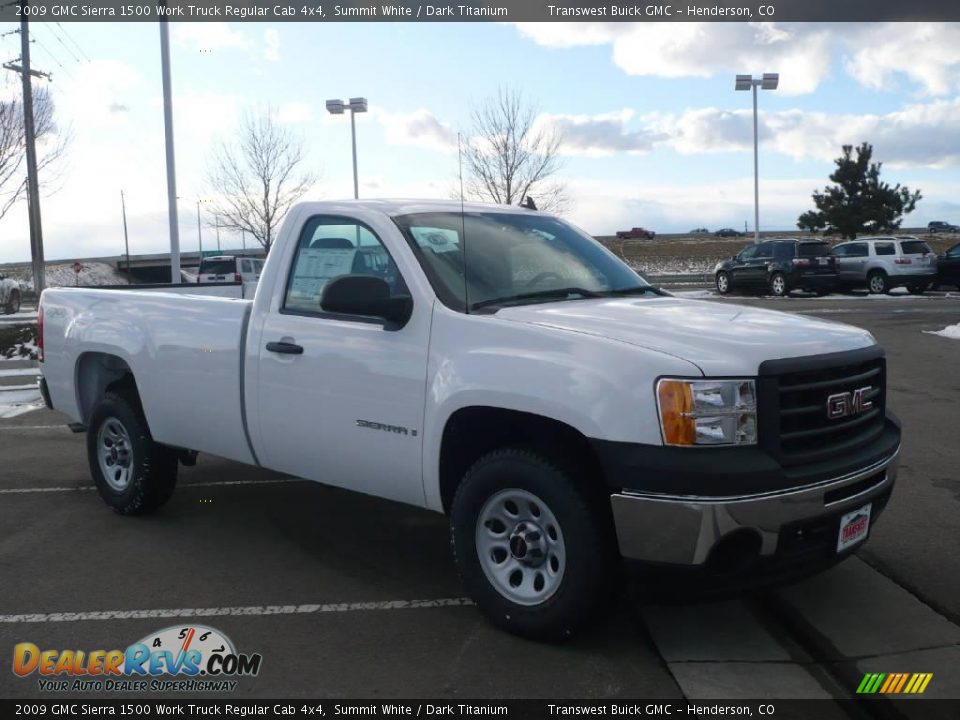 2009 GMC Sierra 1500 Work Truck Regular Cab 4x4 Summit White / Dark Titanium Photo #1