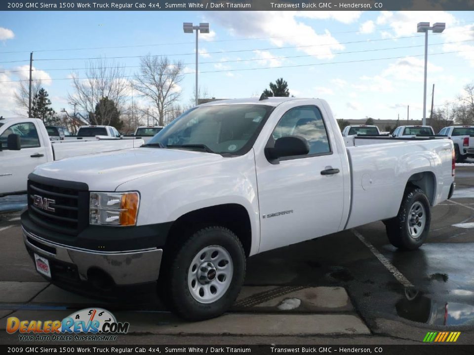 2009 GMC Sierra 1500 Work Truck Regular Cab 4x4 Summit White / Dark Titanium Photo #3