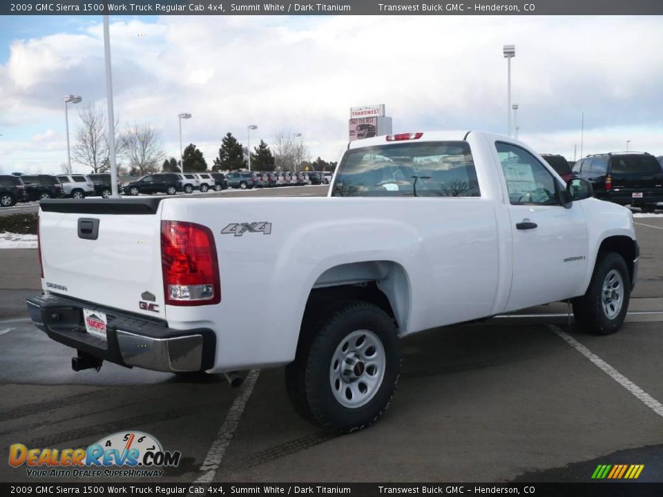 2009 GMC Sierra 1500 Work Truck Regular Cab 4x4 Summit White / Dark Titanium Photo #6