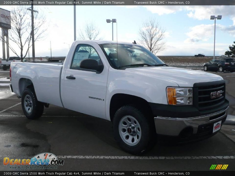 2009 GMC Sierra 1500 Work Truck Regular Cab 4x4 Summit White / Dark Titanium Photo #1