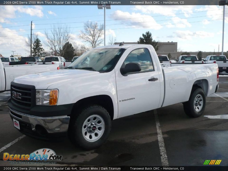 2009 GMC Sierra 1500 Work Truck Regular Cab 4x4 Summit White / Dark Titanium Photo #3