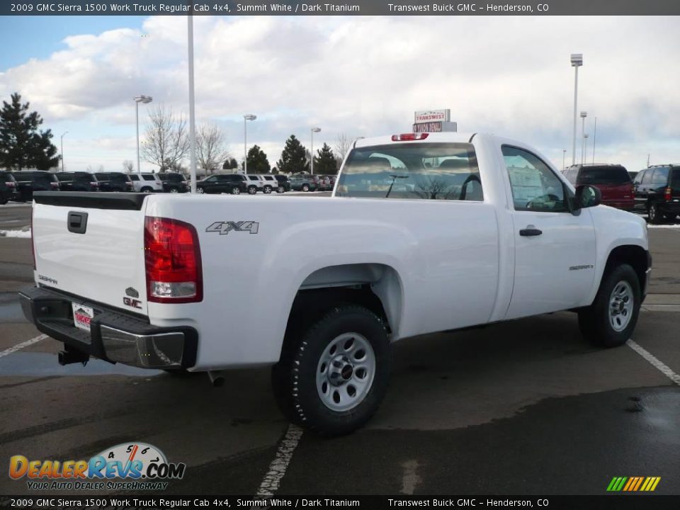 2009 GMC Sierra 1500 Work Truck Regular Cab 4x4 Summit White / Dark Titanium Photo #6