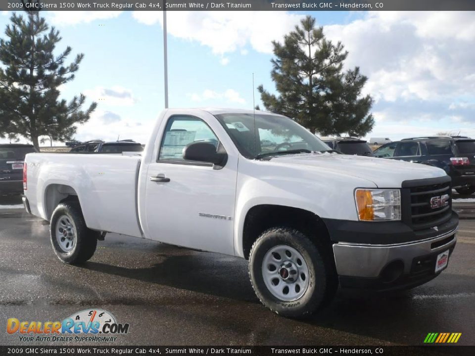2009 GMC Sierra 1500 Work Truck Regular Cab 4x4 Summit White / Dark Titanium Photo #1
