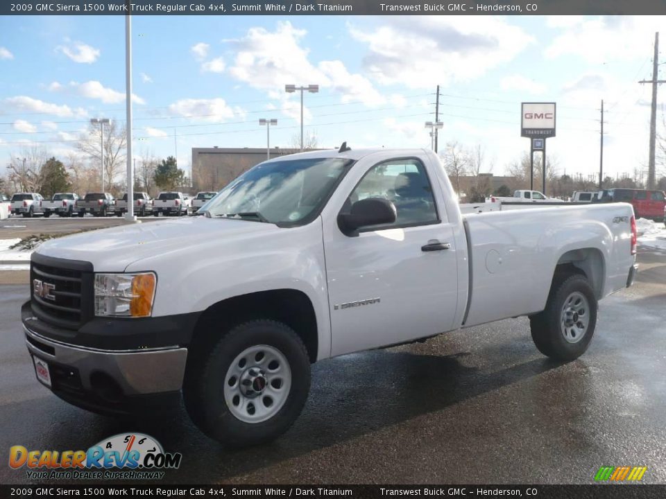 2009 GMC Sierra 1500 Work Truck Regular Cab 4x4 Summit White / Dark Titanium Photo #3