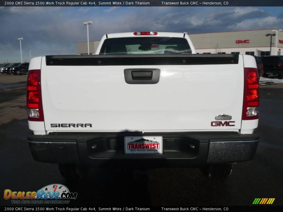 2009 GMC Sierra 1500 Work Truck Regular Cab 4x4 Summit White / Dark Titanium Photo #5